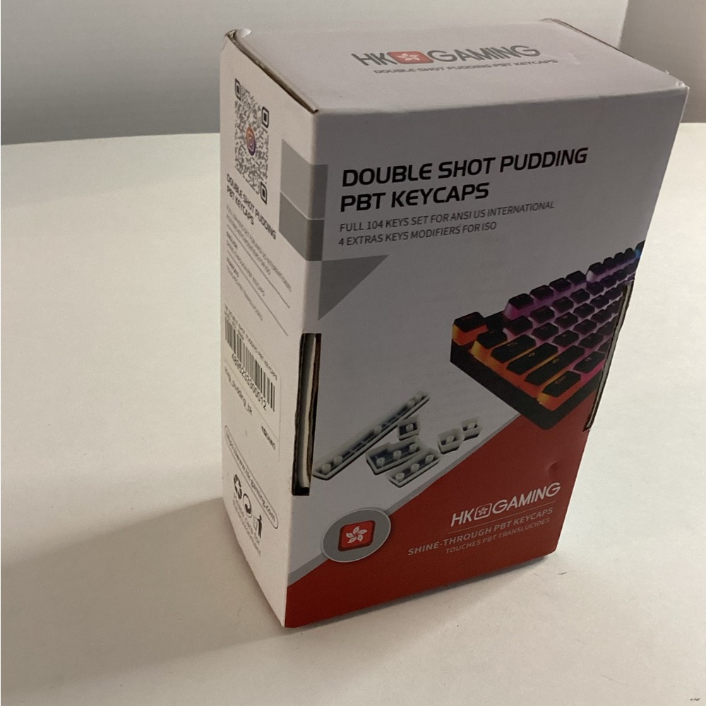Double Shot Pudding PBT Keycaps - Black Shine Thru Full Set. Unopened.